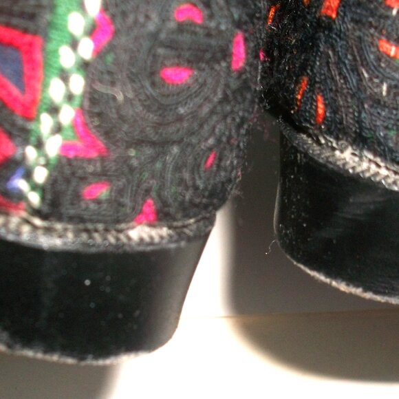 Unbranded Artisan-Made Central Asian Suzani Embroidered Side Zip Flat Boots 10M - Picture 12 of 12